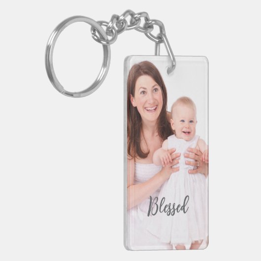 Custom Single Portrait Vertical Personal Photo  Sleutelhanger (Voorkant Links)