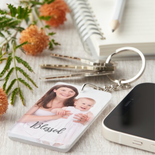 Custom Single Portrait Vertical Personal Photo  Sleutelhanger (Voorkant Rechts)