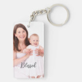 Custom Single Portrait Vertical Personal Photo Sleutelhanger (achterkant)