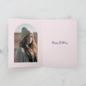 Custom Sister 60th Birthday Pink Script Photo Arch Kaart (Binnen)