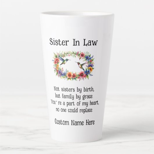 Custom Sister In Law Beste Vrienden Koffie / Latte Mok (Voorkant)