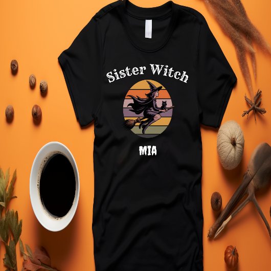 Custom Sister Witch Retro Vrouwen Halloween T-shirt