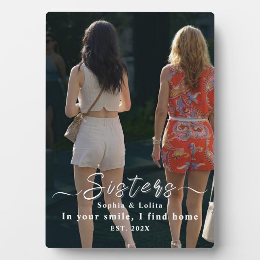 Custom Sisters Photo Plaque – Sweet Gift Idea Fotoplaat (voorkant)