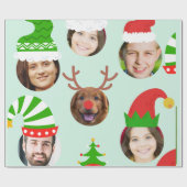 Custom Six Photo Christmas Crew Grappig cadeau Cadeaupapier (Vlak)