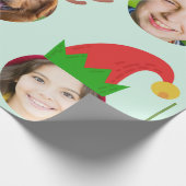 Custom Six Photo Christmas Crew Grappig cadeau Cadeaupapier (Hoek)
