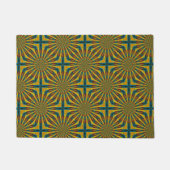 Custom Size Blauw & Geel Abstract Tribal Pet Mat (Voorkant)