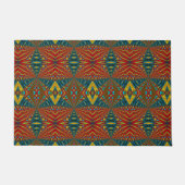 Custom Size Rood Blauw & Geel Tribal Pet Bowl Mat (Voorkant)