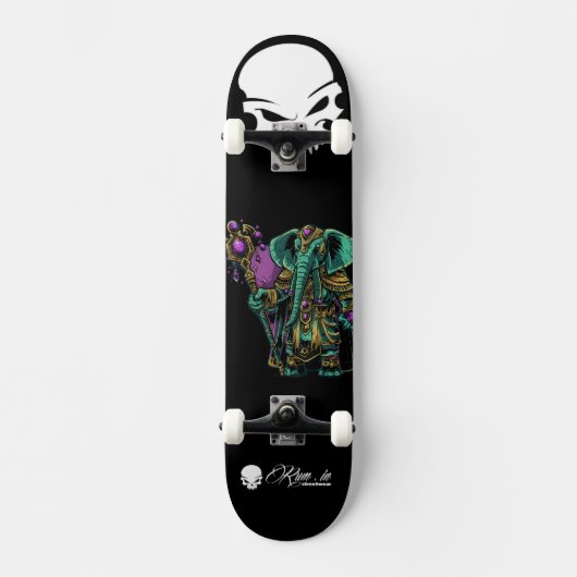 Custom Skateboard Deck - "Elephant Druid" (Voorkant)