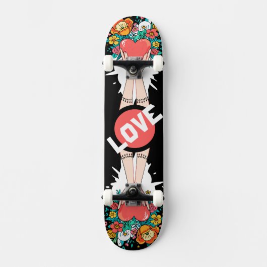 Custom Skateboard Deck - "Hands with Heart" (Voorkant)