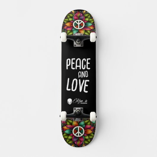 Custom Skateboard Deck - "Peace and Love" (Voorkant)