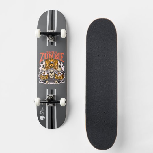 Custom Skateboard Deck - "Pumpkin Zombie" (Voorkant)