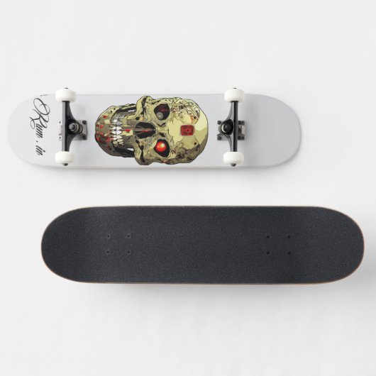 Custom Skateboard Deck - "Skull Cyborg" (Horizontaal)