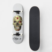 Custom Skateboard Deck - "Skull Cyborg" (Voorkant)
