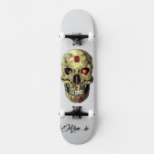 Custom Skateboard Deck - "Skull Cyborg" (Voorkant)