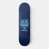 Custom Skateboard with Blue Tiger Graphic (Voorkant)