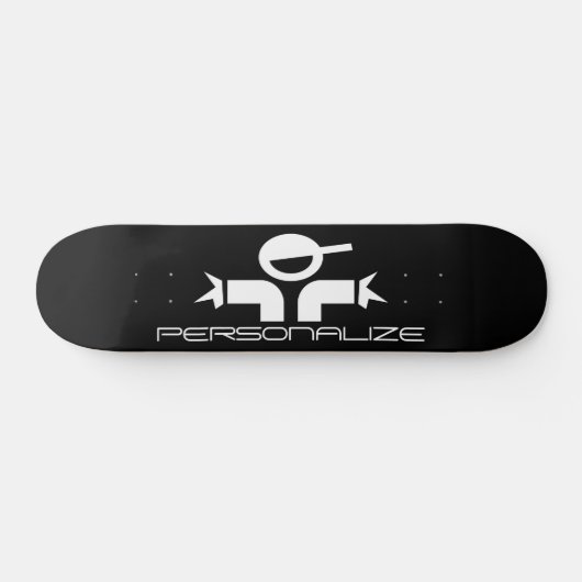 Custom skater dude logo ontwerp skateboard deck (Horizontaal)