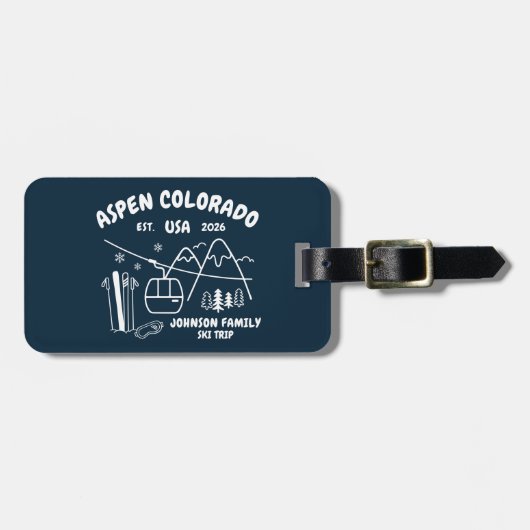 Custom Ski Trip Family Friends Group Matching Bagagelabel (Voorkant horizontaal)