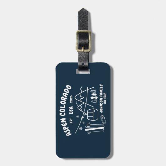 Custom Ski Trip Family Friends Group Matching Bagagelabel (Voorkant verticaal)