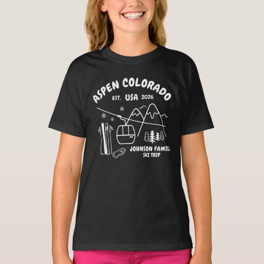 Custom Ski Trip Family Friends Group Matching T-shirt (Voorkant)