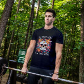 Custom Skull and Flowers Unisex T-shirt, jouw teks T-shirt