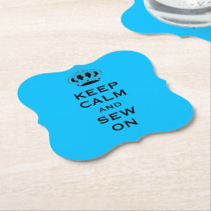 Custom Sky Blue Keep Calm (uw woord) Set van 6 Kartonnen Onderzetters