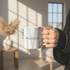 Custom Sky Blue Monogram Mug Gift for Aunt & Women Koffiemok