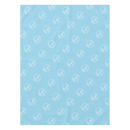 Custom Sky Blue Trade Show Logo Business Tafelkleed (Voorkant)