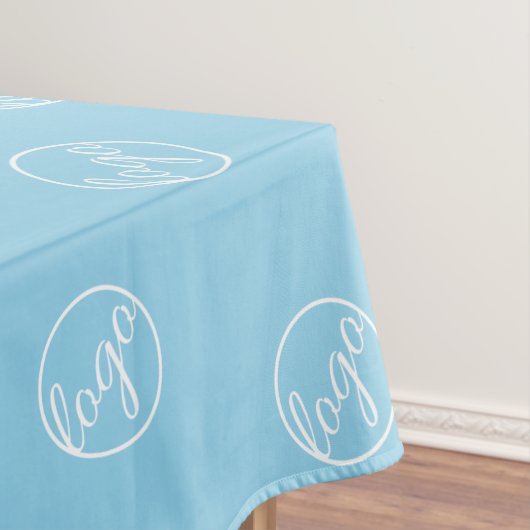 Custom Sky Blue Trade Show Logo Business Tafelkleed (Voorbeeld)