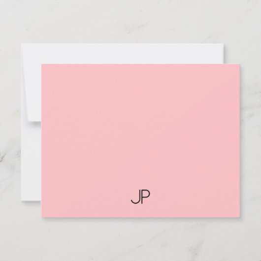 Custom Slanke Sjabloon Elegant Monogram Blush Roze (Achterkant)