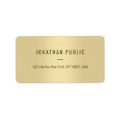 Custom Sleek Gold Modern Simple Template Address Etiket (Voorkant)