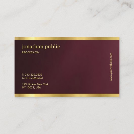 Custom Sleek Gold Text Calligraphy Script Luxury Visitekaartje (Achterkant)