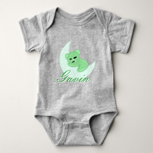 Custom Sleeping Bear Baby Bodysuit (Voorkant)
