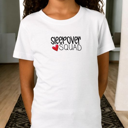 Custom Sleepover Squad Heart Party Favor T-shirt