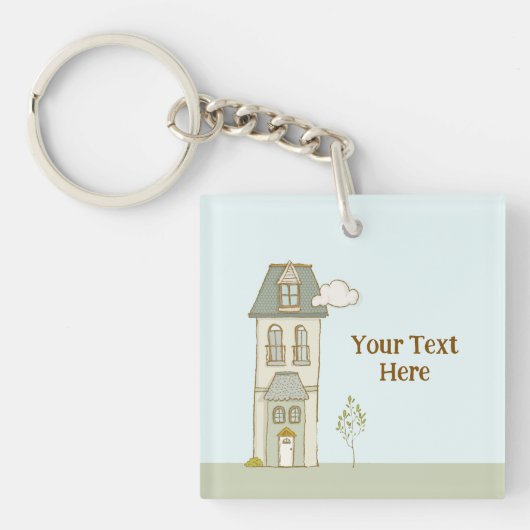 CUSTOM sleutelhanger huis identificatie (voorkant)