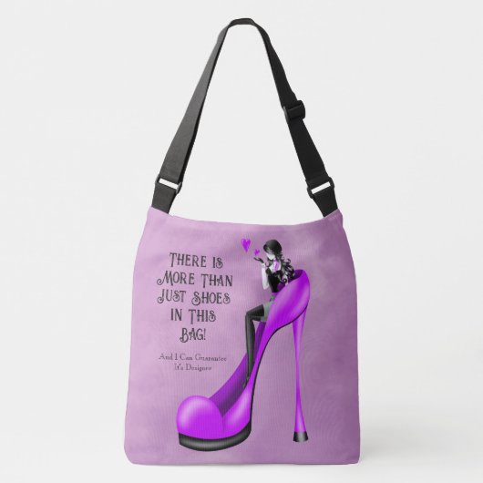 Custom Slogan Fashionable Lady in Stiletto Crossbody Tas (Voorkant)