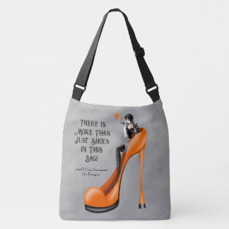 Custom Slogan Fashionable Lady in Stiletto Crossbody Tas