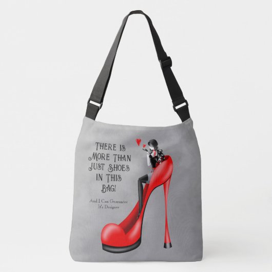 Custom Slogan Fashionable Lady in Stiletto Crossbody Tas (Voorkant)