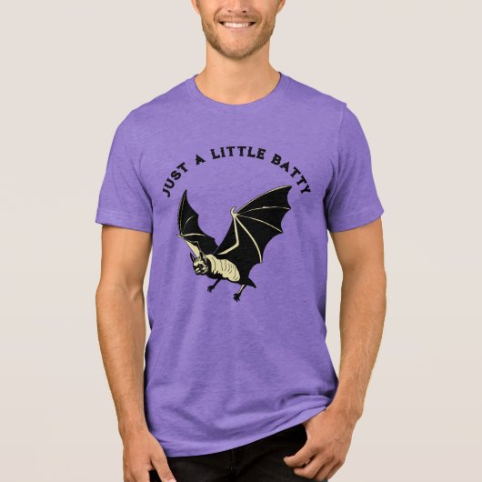 Custom Slogan Retro Halloween Bat Graphic Tri-Blend Shirt (Voorkant)