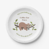 Custom Sloth Coffee Bar  Papieren Bordje (Voorkant)