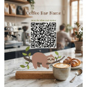 Custom Sloth QR Code Pedestal Sign Acryl Bord