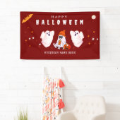 Custom Small Business Logo Halloween Party Spandoek (Insitu)