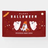 Custom Small Business Logo Halloween Party Spandoek (Horizontaal)