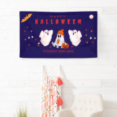 Custom Small Business Logo Halloween Party Spandoek (Insitu)