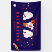 Custom Small Business Logo Halloween Party Spandoek (Verticaal)