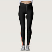 Custom Small Business Logo Orange & Black Leggings (Voorkant)
