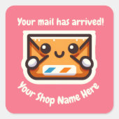 Custom Small Business Uw e-mail is aangekomen Vierkante Sticker (Voorkant)