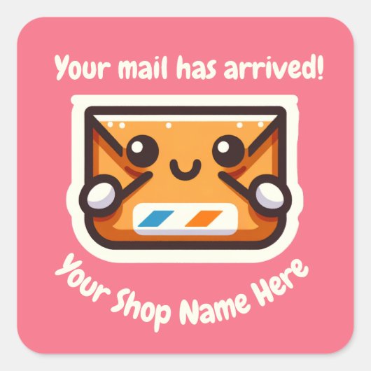 Custom Small Business Uw e-mail is aangekomen Vierkante Sticker (Voorkant)