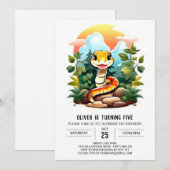 Custom Snake Kids Verjaardagsfeest Kaart (Voorkant / Achterkant)