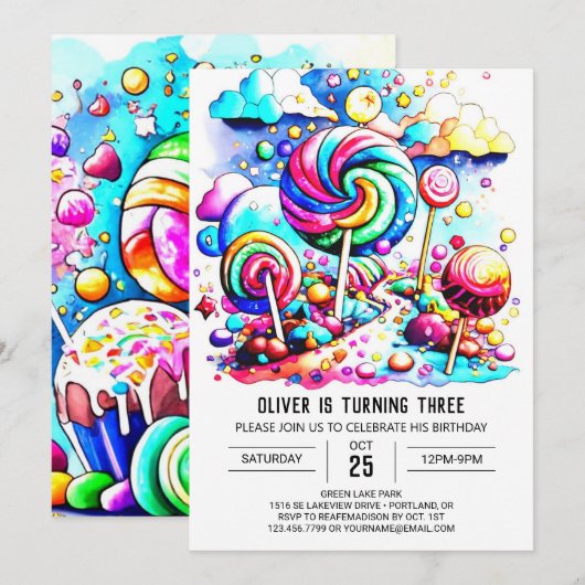 Custom Snoep Sweet Chocolate Verjaardag Kaart (Voorkant / Achterkant)