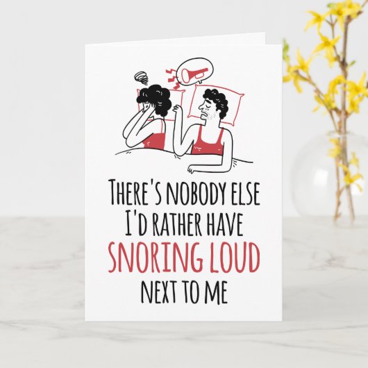 CUSTOM Snoring Loud Cheeky Romantic Funny Card Kaart (Gele Bloem)